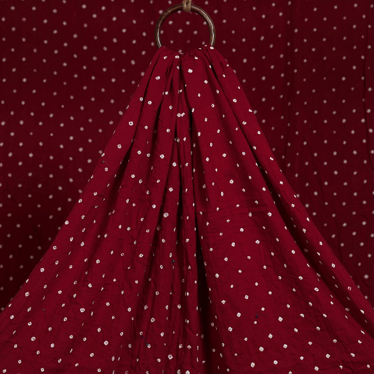 Maroon - kutch tie-dye cotton bandhani fabric 09