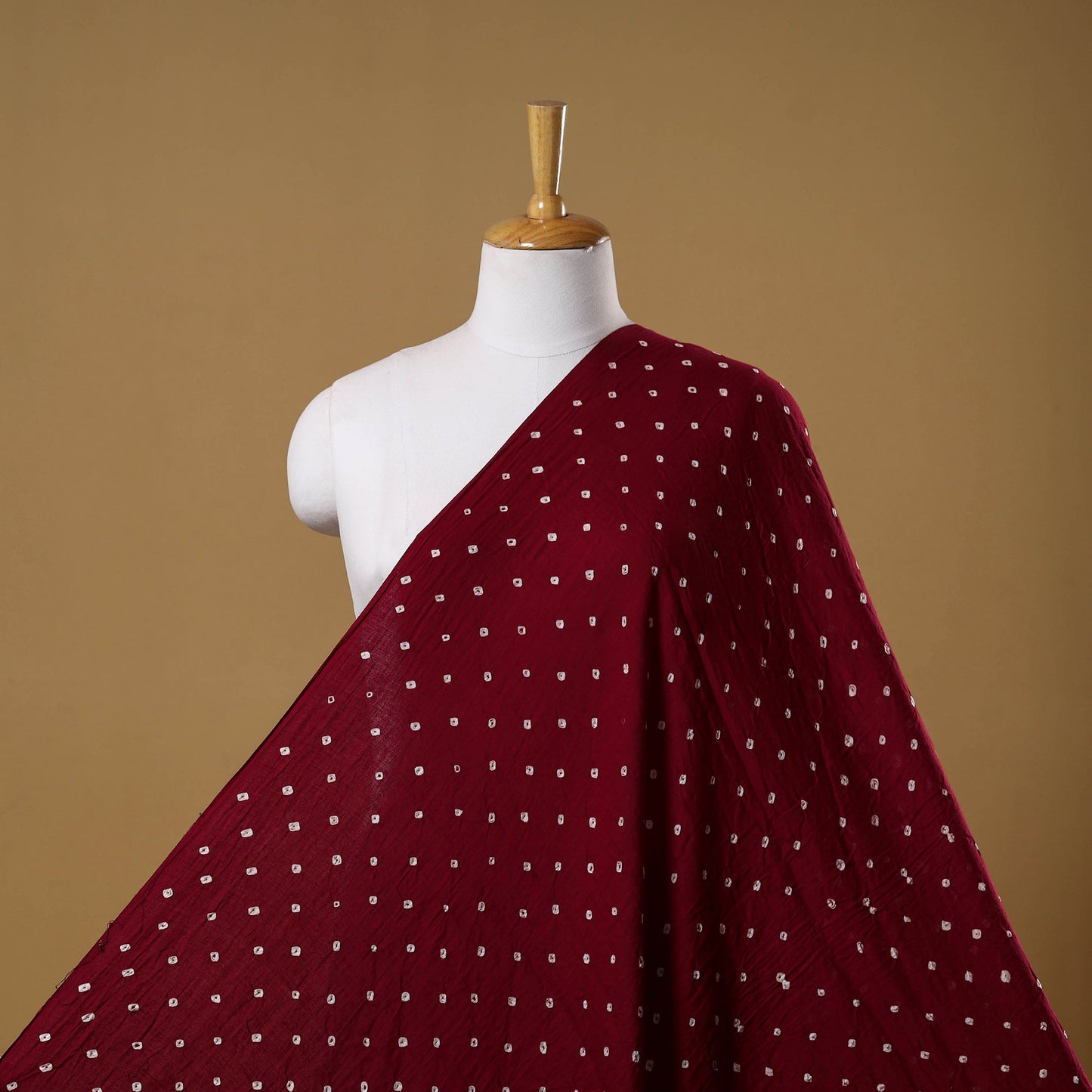 Maroon - kutch tie-dye cotton bandhani fabric 09