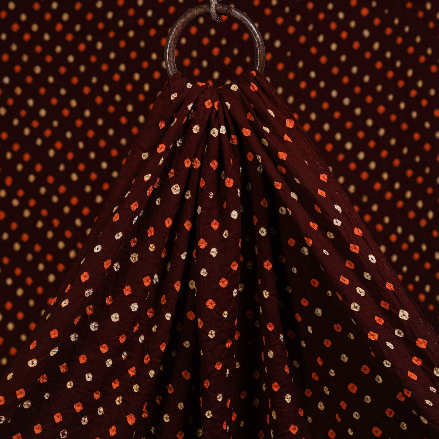 Maroon - kutch tie-dye cotton bandhani fabric 55