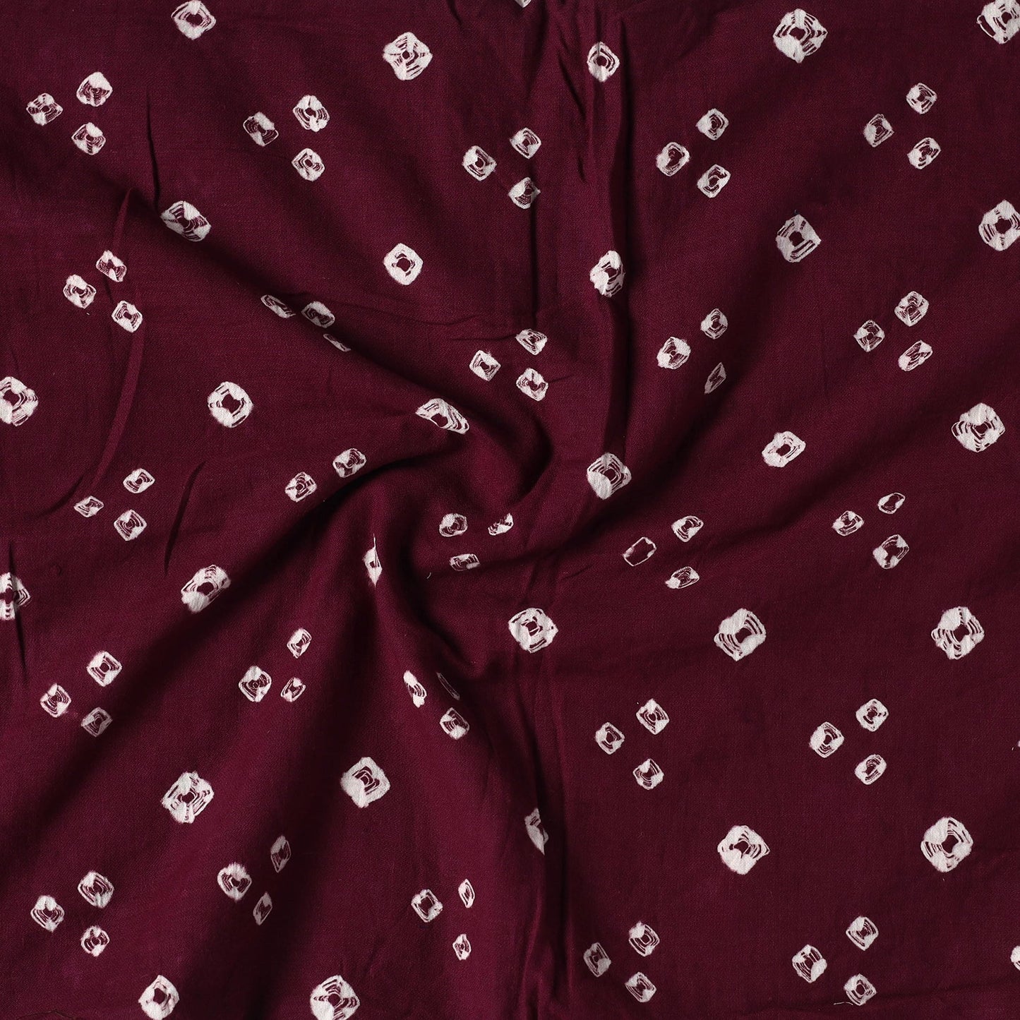  Maroon Kutch Tie-Dye Cotton Bandhani Precut Fabric