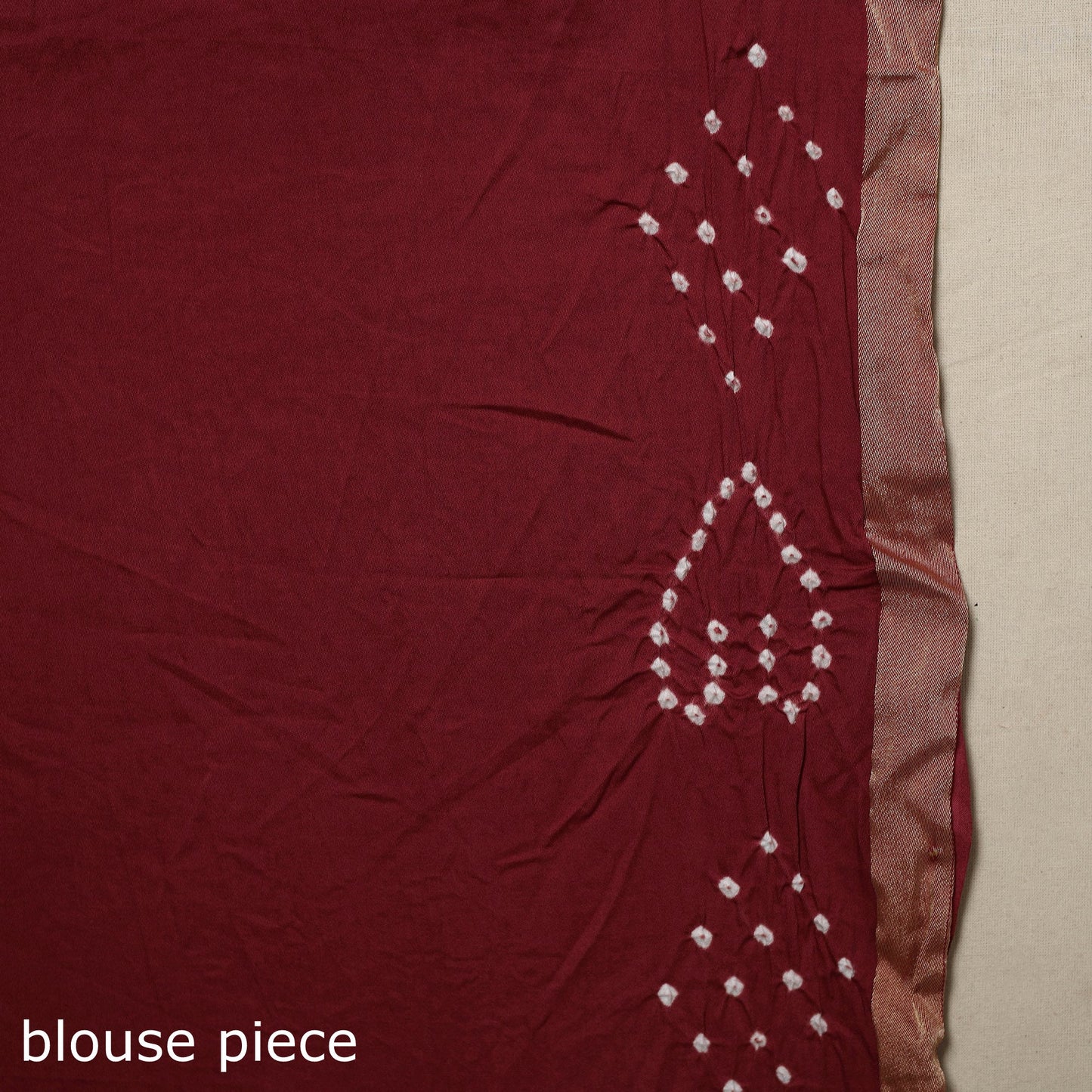 Maroon Kutch Tie-Dye Cotton Bandhani Saree