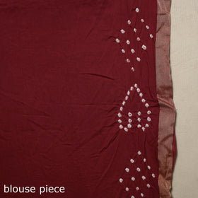 Maroon Kutch Tie-Dye Cotton Bandhani Saree