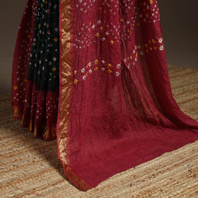 Kutch tie-dye cotton bandhani saree with blouse piece 07