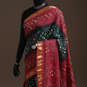 Kutch tie-dye cotton bandhani saree with blouse piece 07