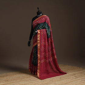 Kutch tie-dye cotton bandhani saree with blouse piece 07