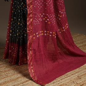 Kutch tie-dye cotton bandhani saree with blouse piece 15