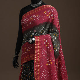 Kutch tie-dye cotton bandhani saree with blouse piece 15