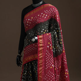 Kutch tie-dye cotton bandhani saree with blouse piece 19