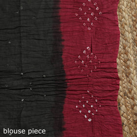 Kutch tie-dye cotton bandhani saree with blouse piece 19