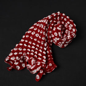 Maroon - Kutch Tie-Dye Cotton Bandhani Stole 21