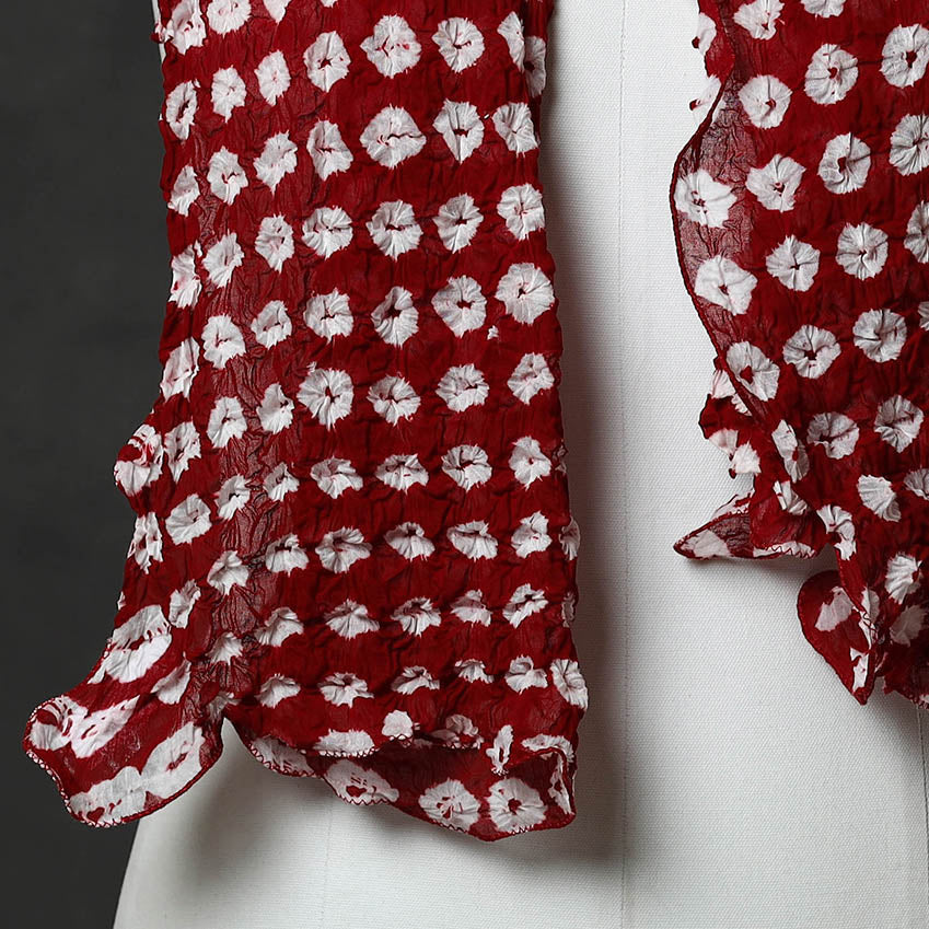 Maroon - Kutch Tie-Dye Cotton Bandhani Stole 21