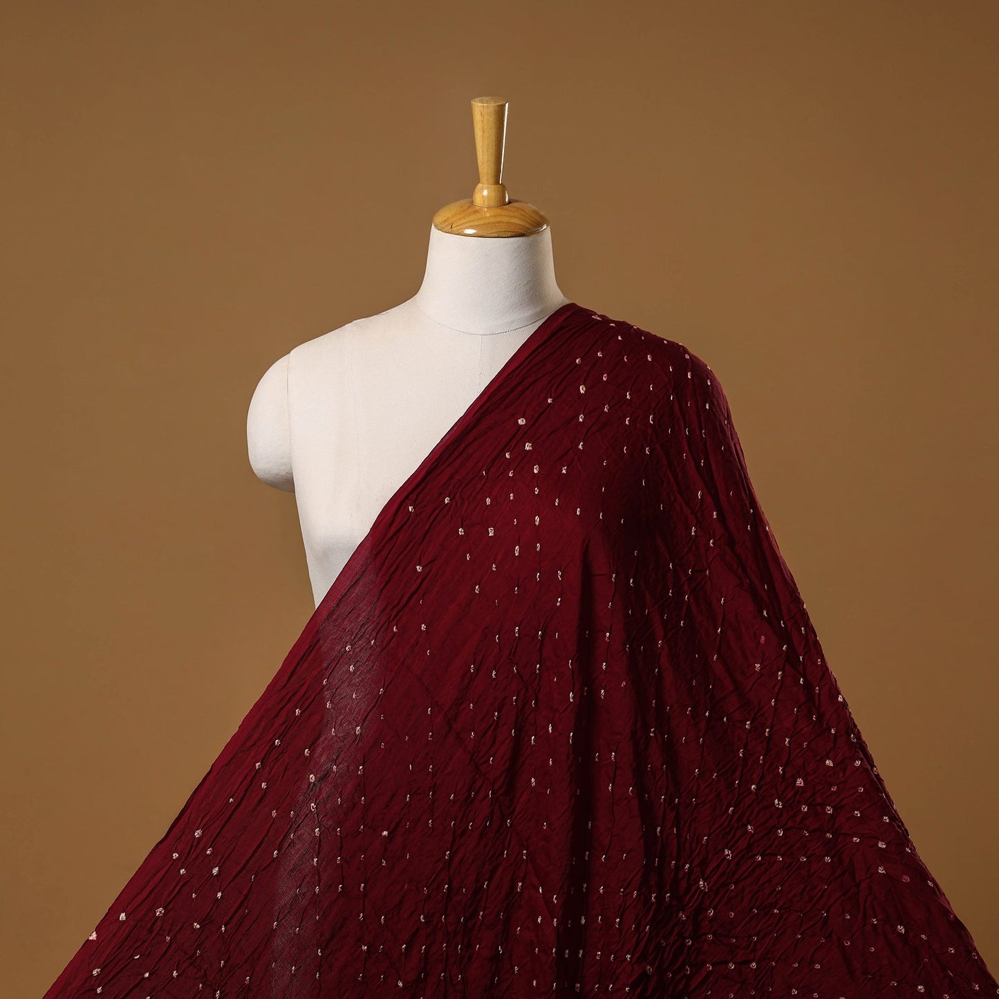 Maroon - kutch tie-dye modal silk bandhani fabric 10