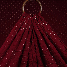 Maroon - kutch tie-dye modal silk bandhani fabric 10