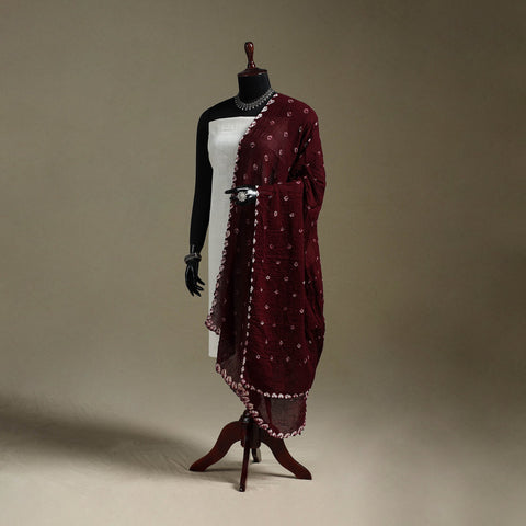 Kutch tie-dye mul cotton shibori bandhani dupatta 17