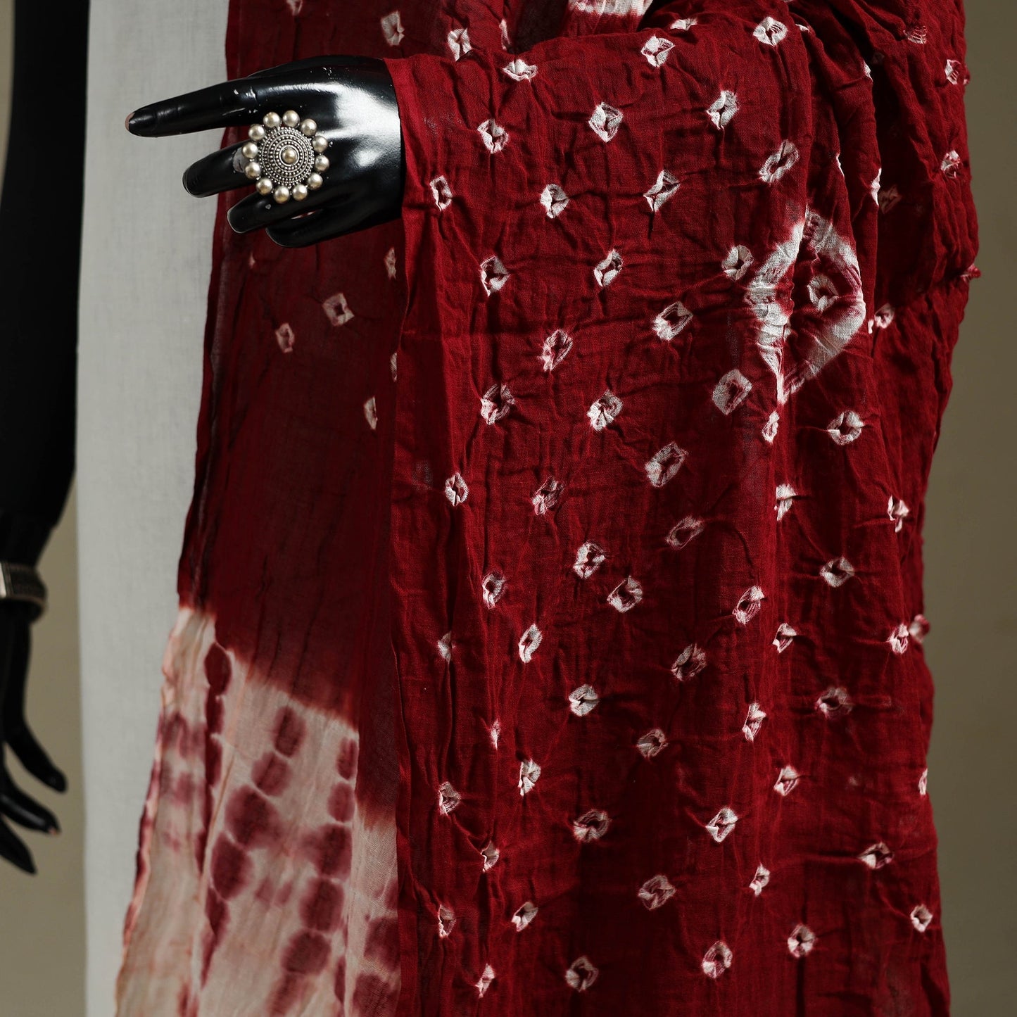 Kutch tie-dye mul cotton shibori bandhani dupatta 40