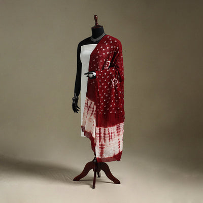 Kutch tie-dye mul cotton shibori bandhani dupatta 40