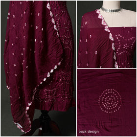 Kutch tie-dye satin cotton bandhani 3pc unstitched dress