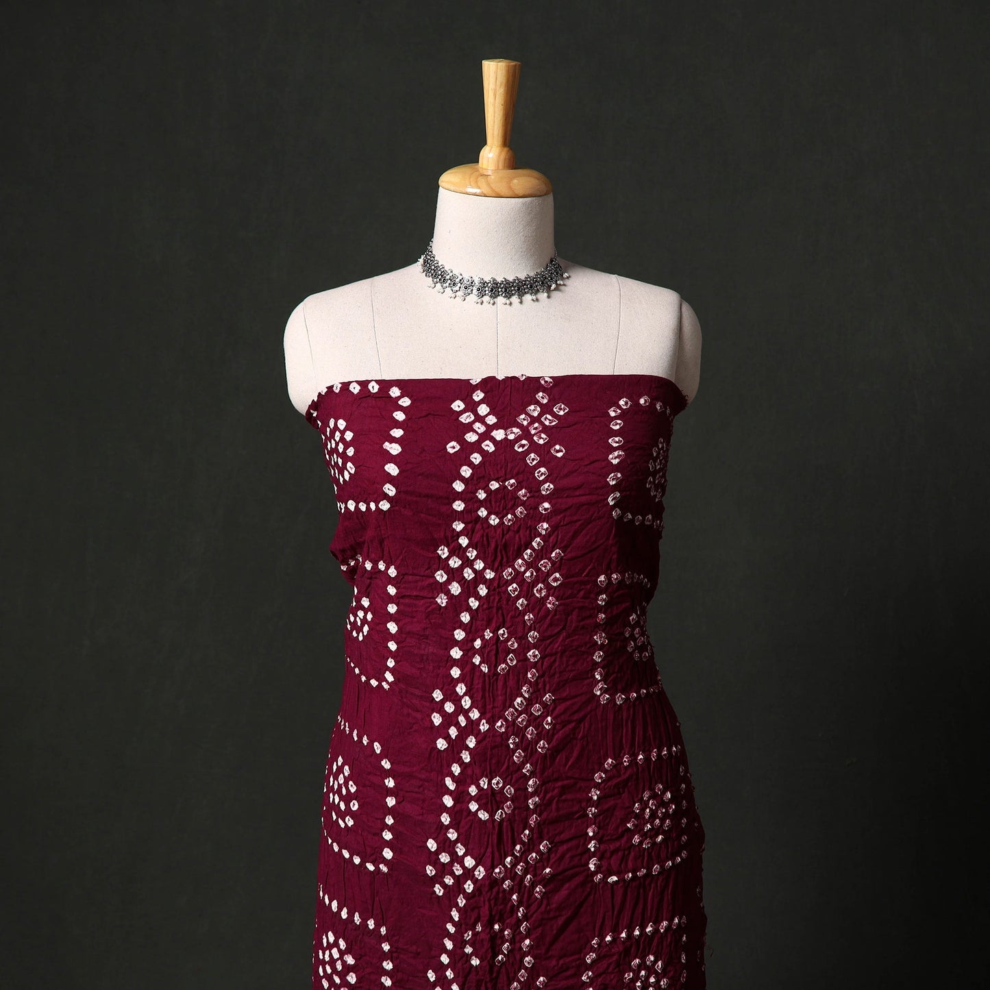Kutch tie-dye satin cotton bandhani 3pc unstitched dress