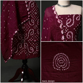 Kutch tie-dye satin cotton bandhani 3pc unstitched dress