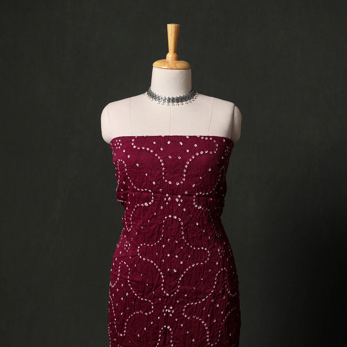 Kutch tie-dye satin cotton bandhani 3pc unstitched dress