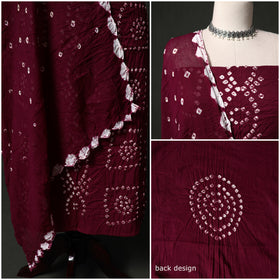 Kutch tie-dye satin cotton bandhani 3pc unstitched dress