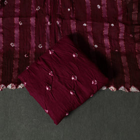 Kutch tie-dye satin cotton bandhani 3pc unstitched dress