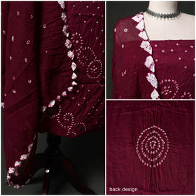 Kutch tie-dye satin cotton bandhani 3pc unstitched dress