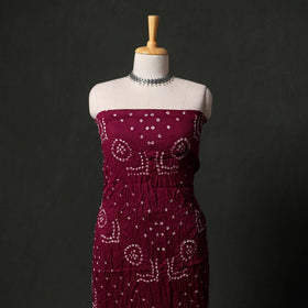 Kutch tie-dye satin cotton bandhani 3pc unstitched dress