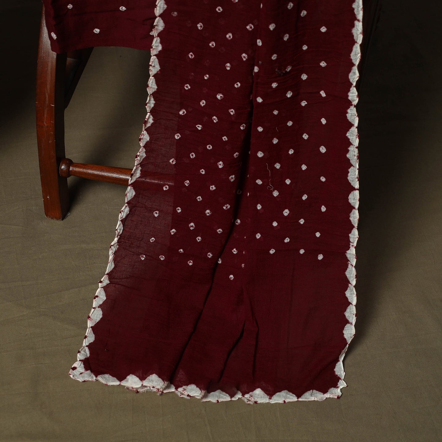 Kutch tie-dye satin cotton bandhani 3pc unstitched dress