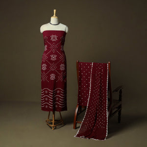 Kutch tie-dye satin cotton bandhani 3pc unstitched dress