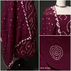 Kutch tie-dye satin cotton bandhani 3pc unstitched dress