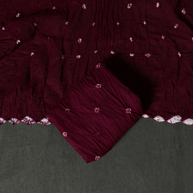 Kutch tie-dye satin cotton bandhani 3pc unstitched dress