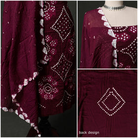 Kutch tie-dye satin cotton bandhani 3pc unstitched dress