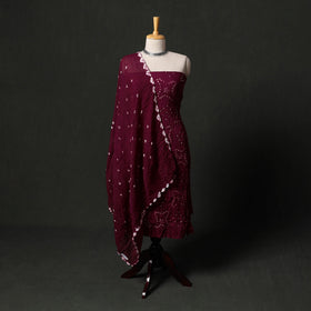 Kutch tie-dye satin cotton bandhani 3pc unstitched dress