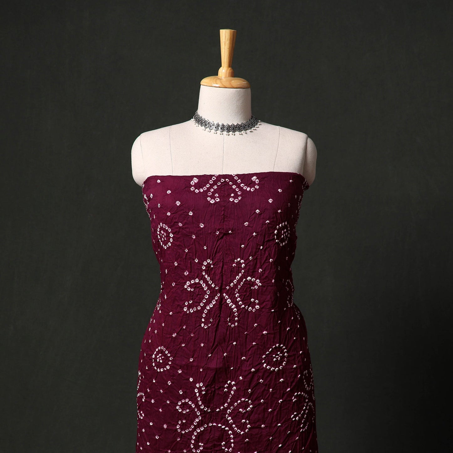 Kutch tie-dye satin cotton bandhani 3pc unstitched dress