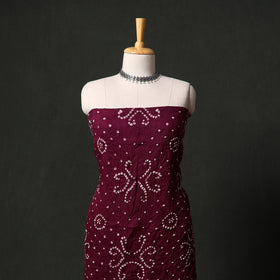 Kutch tie-dye satin cotton bandhani 3pc unstitched dress
