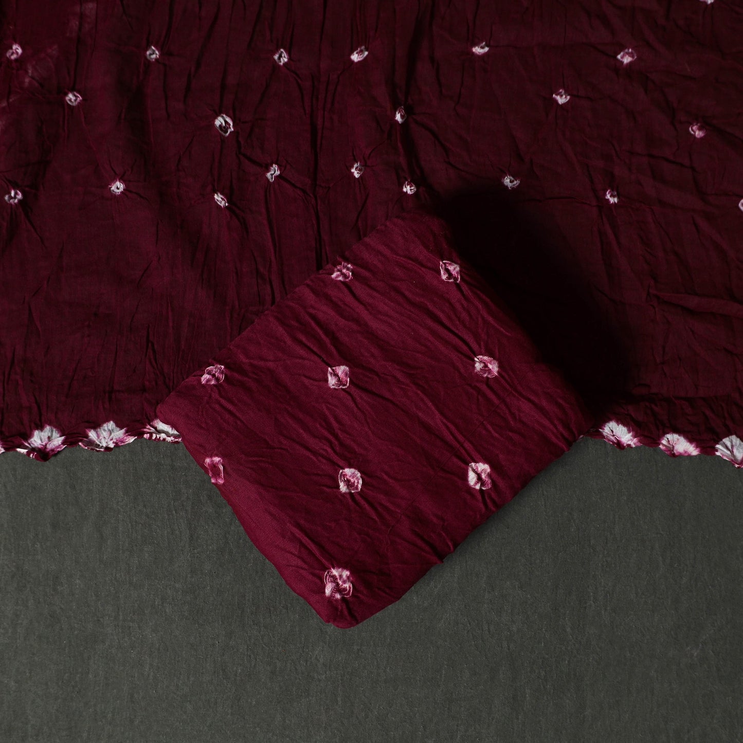 Kutch tie-dye satin cotton bandhani 3pc unstitched dress
