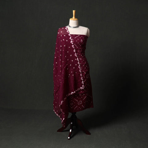 Kutch tie-dye satin cotton bandhani 3pc unstitched dress