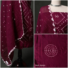 Kutch tie-dye satin cotton bandhani 3pc unstitched dress