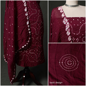 Kutch tie-dye satin cotton bandhani 3pc unstitched dress