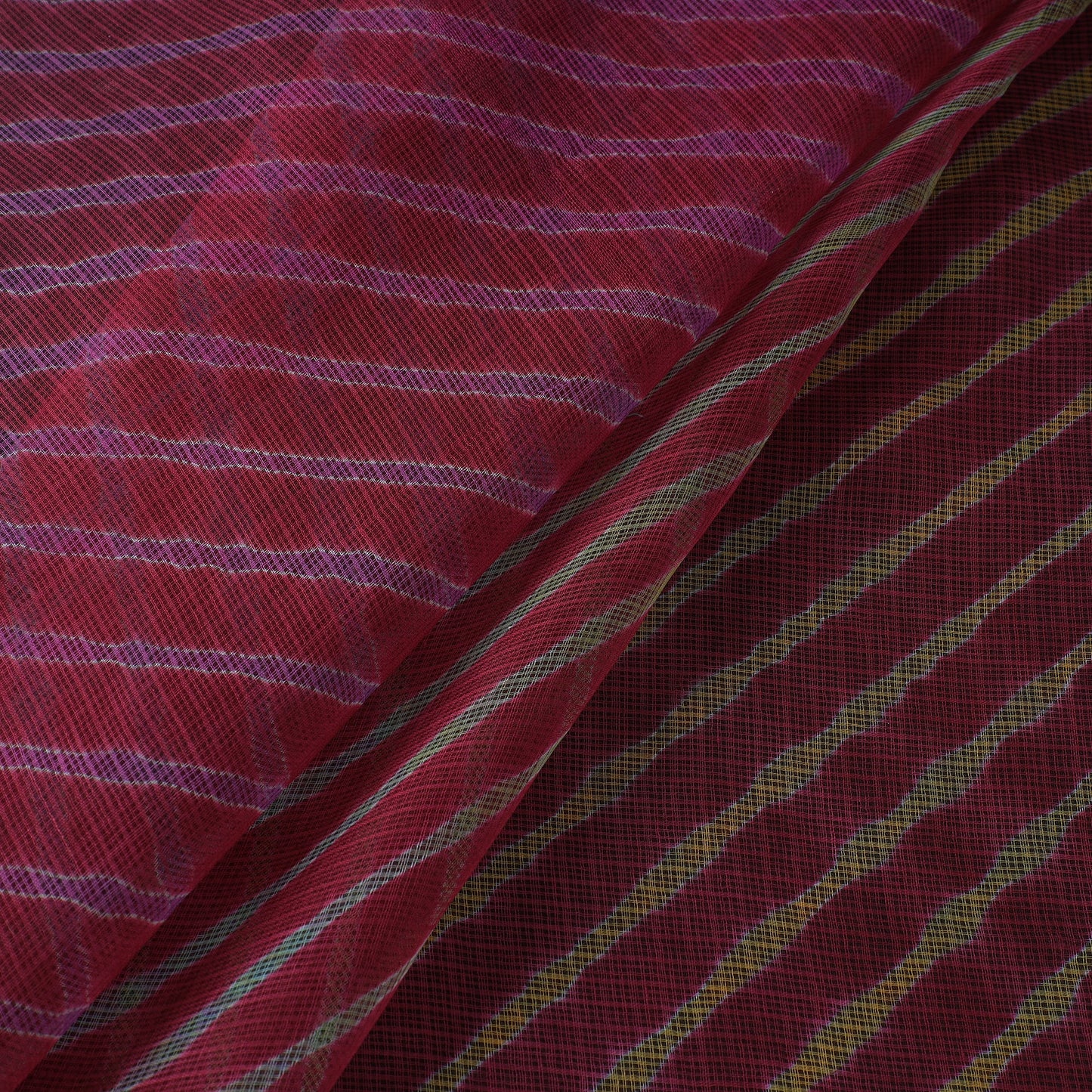  Leheriya Tie-Dye Kota Doria Cotton Fabric 01 Online at iTokri.com