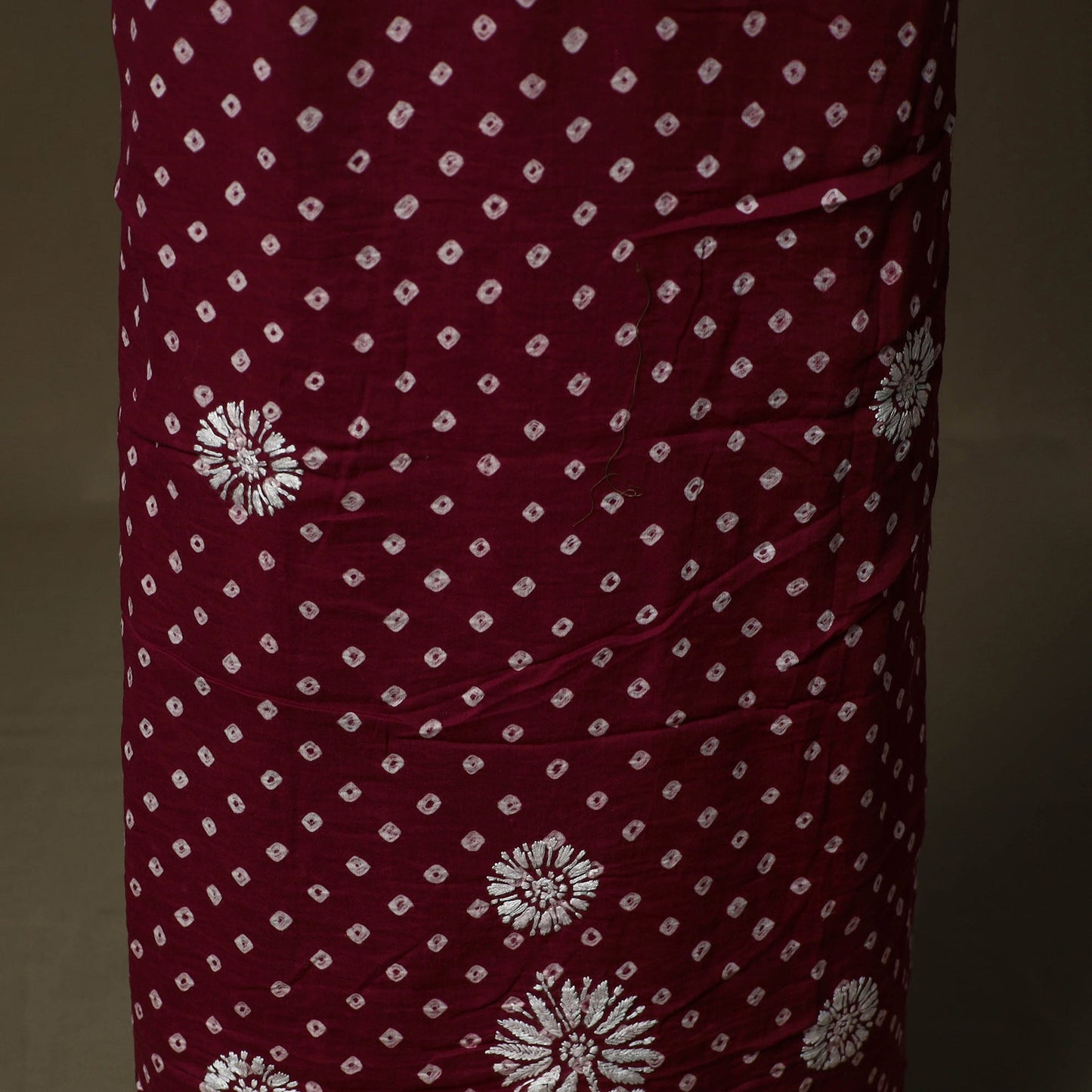 Lucknowi chikankari hand work bandhani unstitched kurta