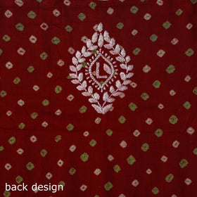 Lucknowi chikankari work bandhani unstitched kurta material