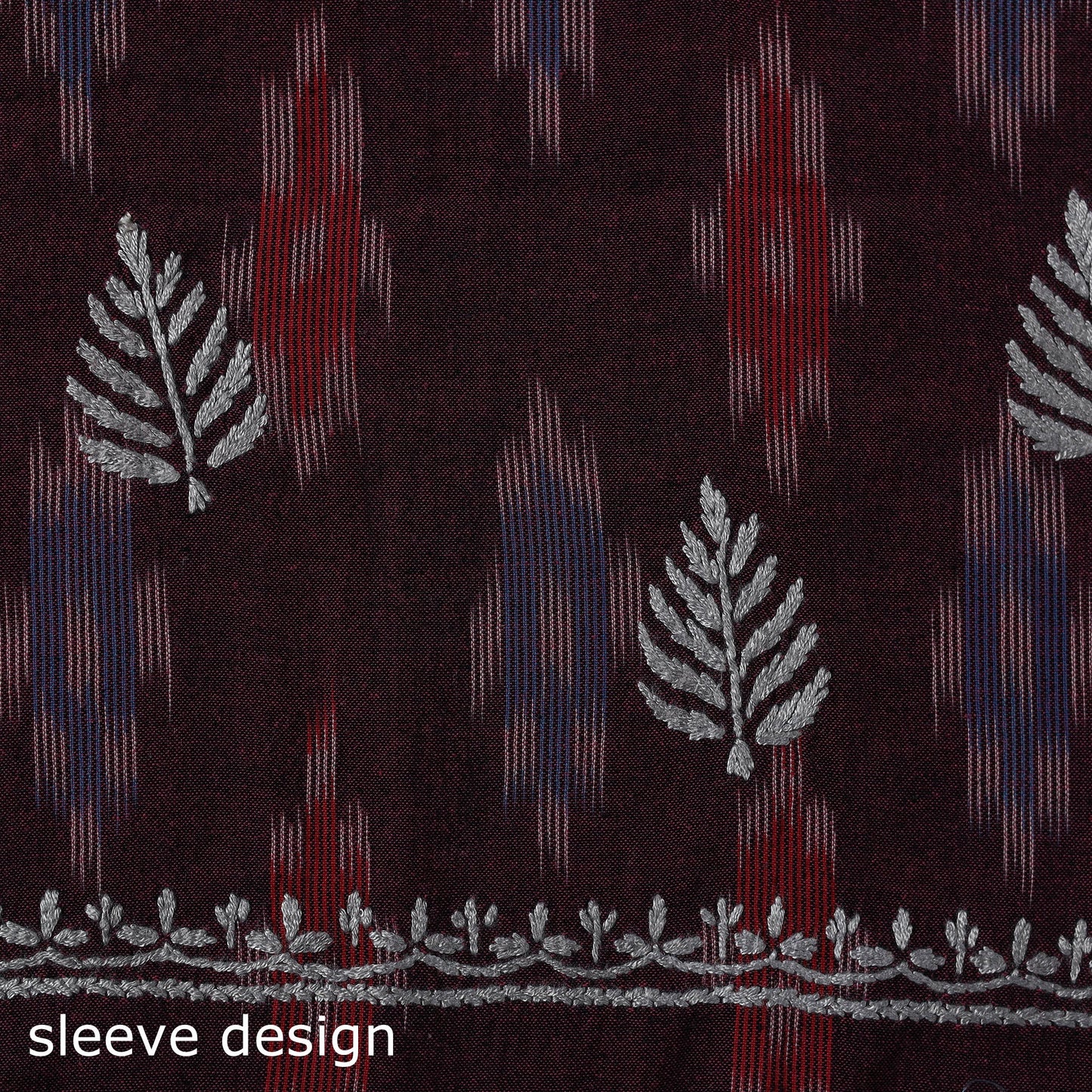 Lucknowi chikankari work pochampally ikat unstitched kurta