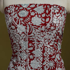 Lucknowi chikankari work sanganeri unstitched kurta
