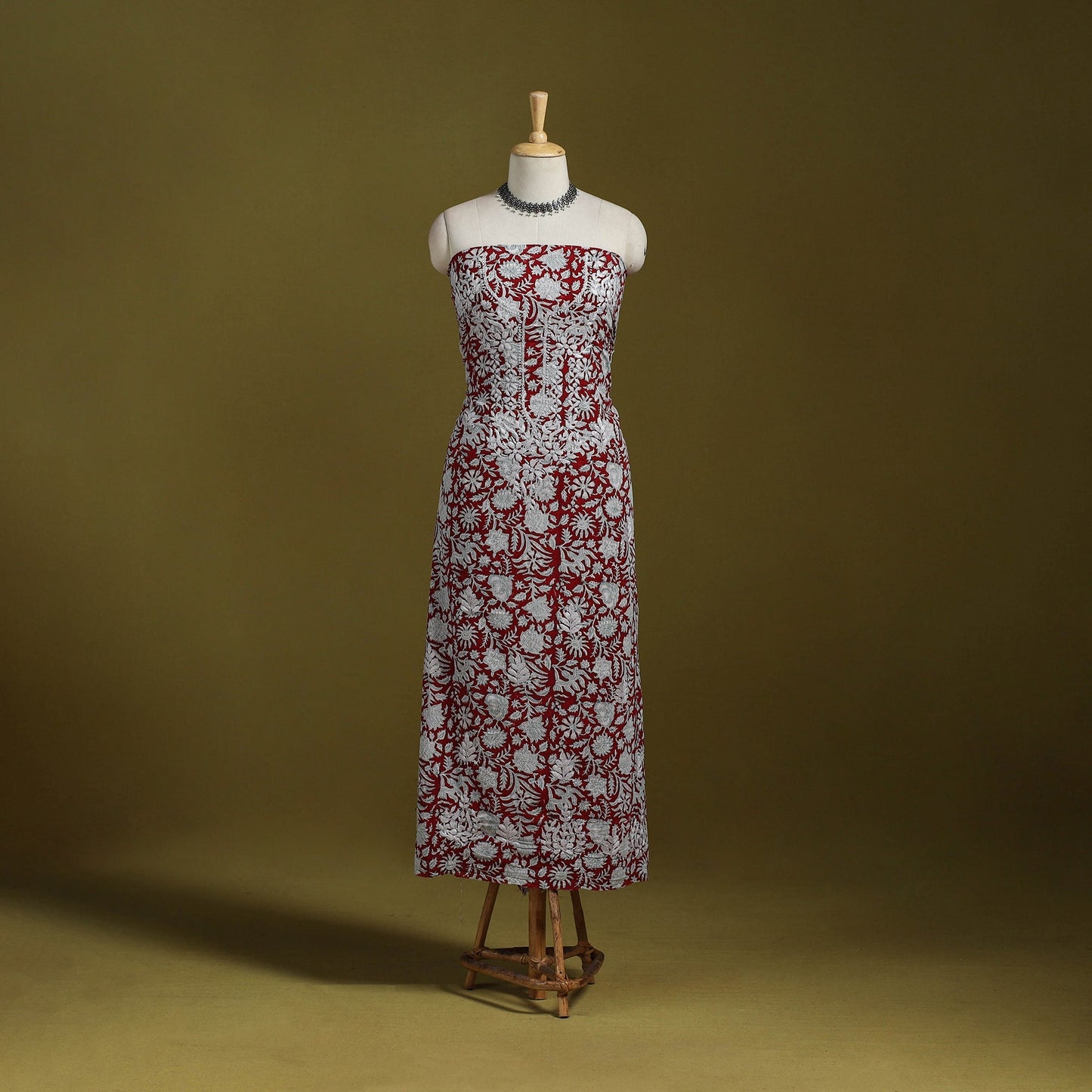 Lucknowi chikankari work sanganeri unstitched kurta