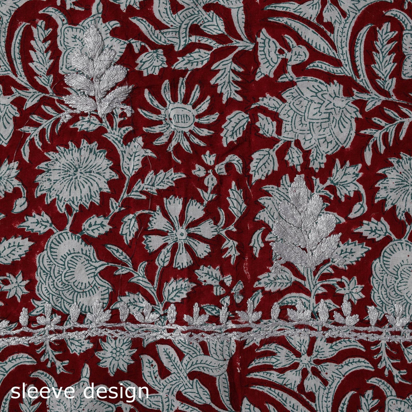 Lucknowi chikankari work sanganeri unstitched kurta