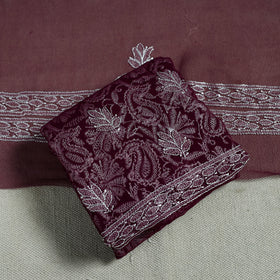Maroon - lucknowi hand embroidered chikankari georgette 3pc