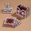  Mandana Art Handpainted Paper Mache Coasters 