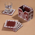  Mandana Art Handpainted Paper Mache Coasters 
